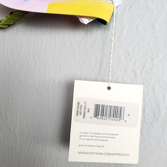 NEW Mara Hoffman Nonpadded Triangle Bikini Swim Top Rainbow Multi - Picture 7 of 12